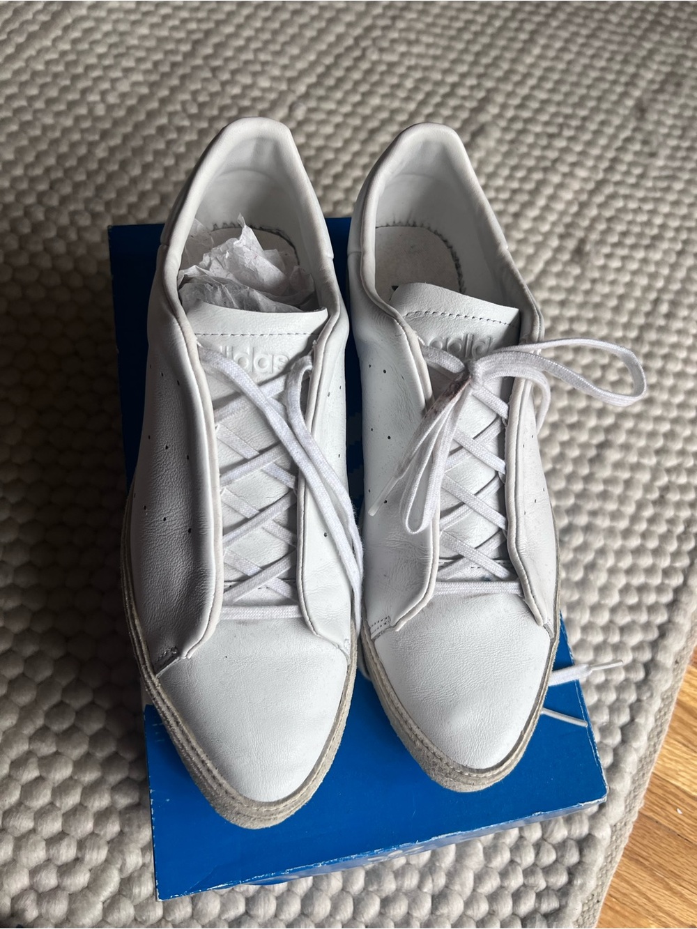 adidas white Point Court shoes
